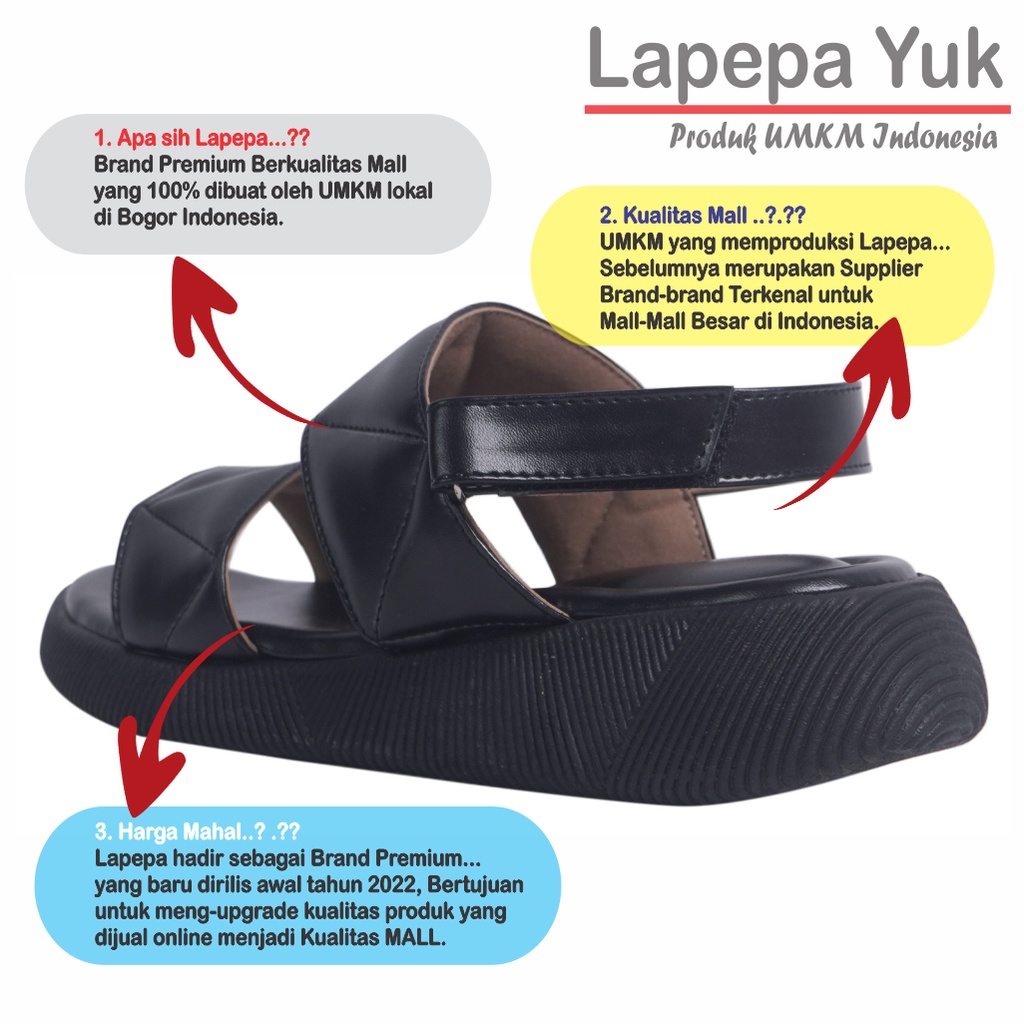 LAPEPA YUK -  Sepatu Sandal Wanita Wedges JOVANKA ALL COLOR Model Ban dua Tali Strap belakang Hak Tinggi Spatu Sendal Gunung Cewek  Size 36 37 38 39 40 41 Warna Hitam Black Cewe Kekinian Premium Terbaru Shoes Ori Original Mall Official Store Promo