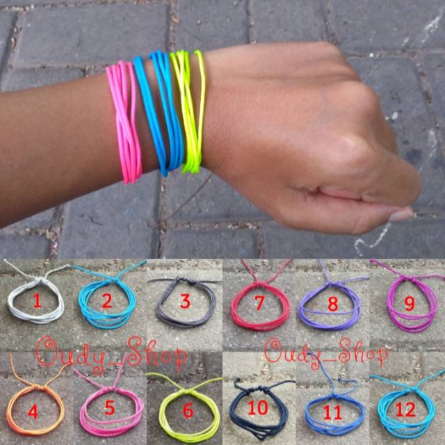 Gelang Tali Prusik Polos Warna Warni