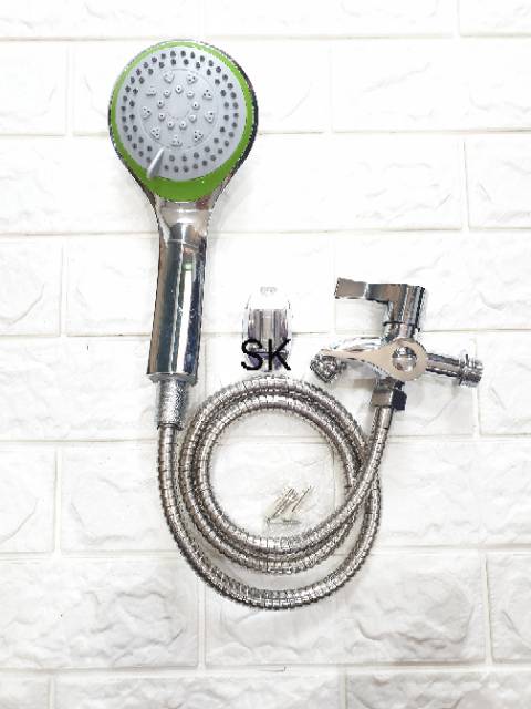 PAKET MURAH TERKOMPLIT ( By 1 Get 1 ) Beli Hand Shower Mandi Dapat Kran Cabang Double 2 Lobang