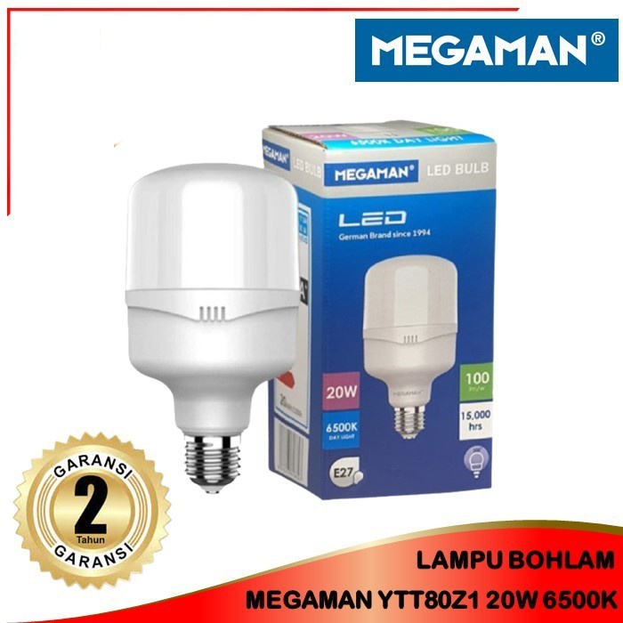 MEGAMAN Bola Lampu Bohlam LED Cahaya Putih 20 Watt 20W