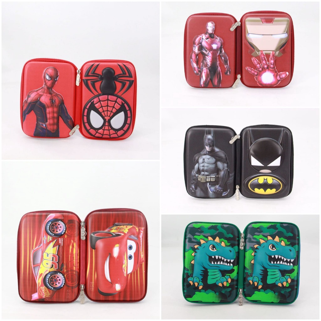 

Pencil Case Kotak Pensil Anak Laki Laki Import Spiderman, Cars, Ironman, Dinosaurus, Batman