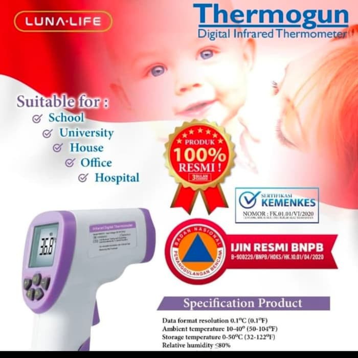 Thermometer infrared Alat Pengukur Suhu Tubuh Thermometer gun Luna RESMI IJIN BNPB