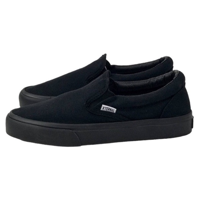 Sepatu XternalStepSure - Slip On Kuro Mono All Black