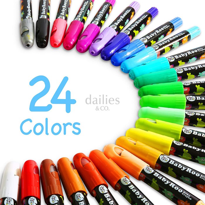

Produk Unggulan Jar Melo Silky Washable Crayons 24 Colors/ Baby Roo Crayon Anak Sale!!!