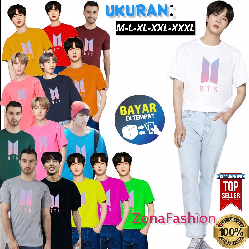 KAOS BAJU LOGO BTS PURPLE PRIA BAJU KAOS TSHIRT KPOP BTS ATASAN PRIA KAOS DISTRO BTS