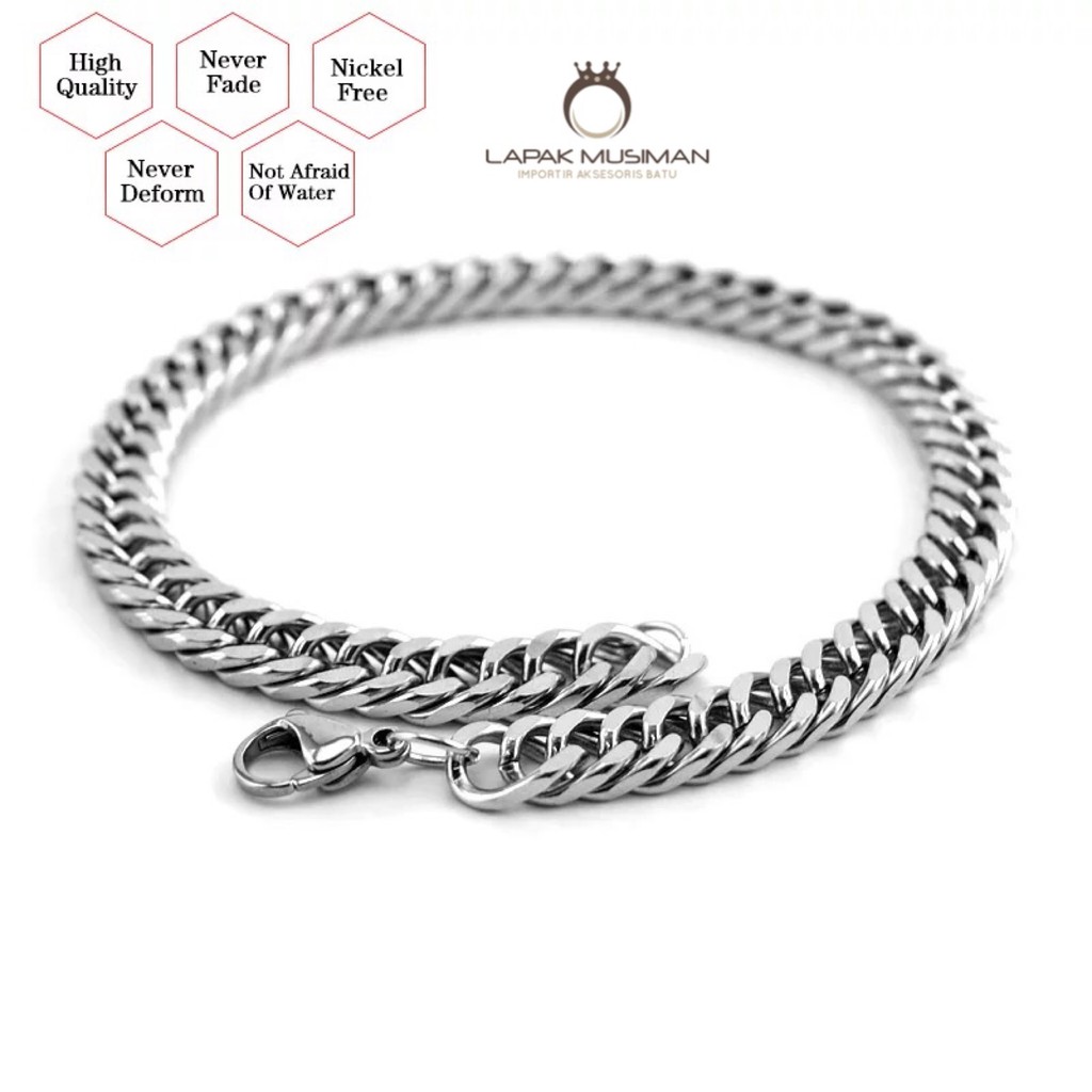 [Bayar di Tempat] Gelang Pria Rantai Titanium Asli Original Kode LM 02