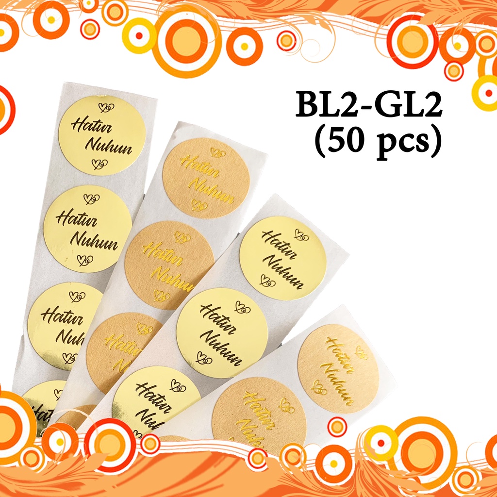 

Stiker haturnuhun 50pcs/pack (diameter 2.5cm), motif : BL2-GL2