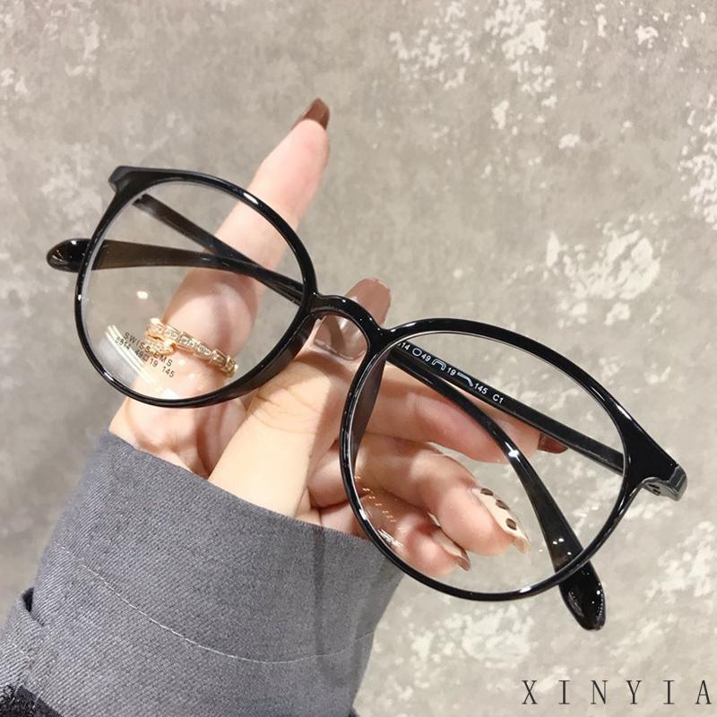 【Bayar di tempat】Kacamata Korea Wanita Kacamata Anti Radiasi Wanita Fashion retro flat Eyeglasses