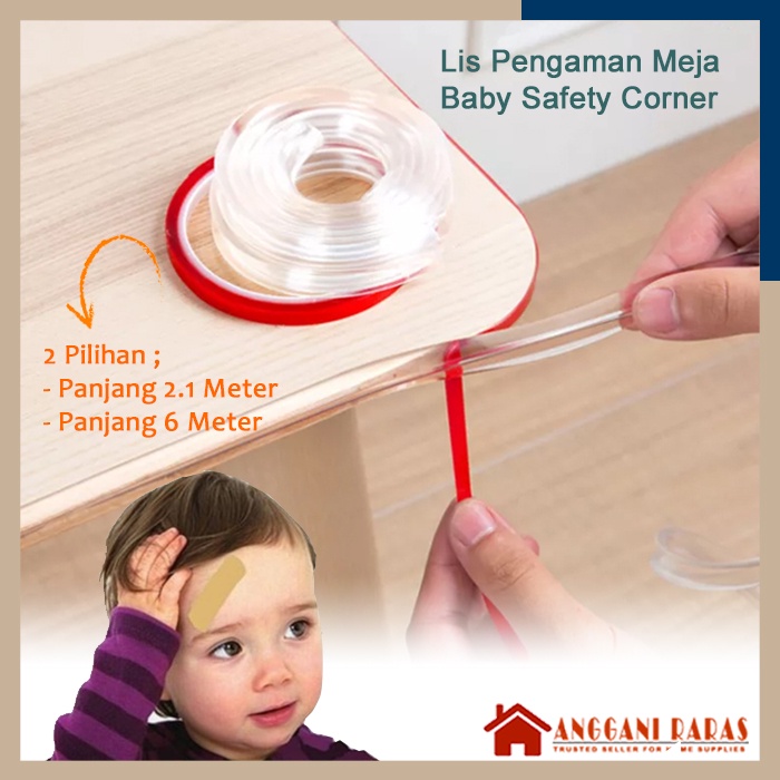 Pelindung Sudut Meja Ruang Tamu Kamar Tidur Bayi Baby Guard Protector Panjang 2 Meter