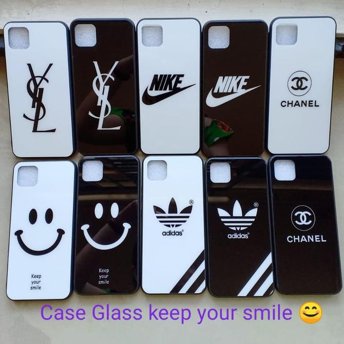 Baru hard case terkeren>> PREMIUM CASE CASING REAL GLASS MOTIF MERK/NIKE FOR HP SAMSUNG A11/M11