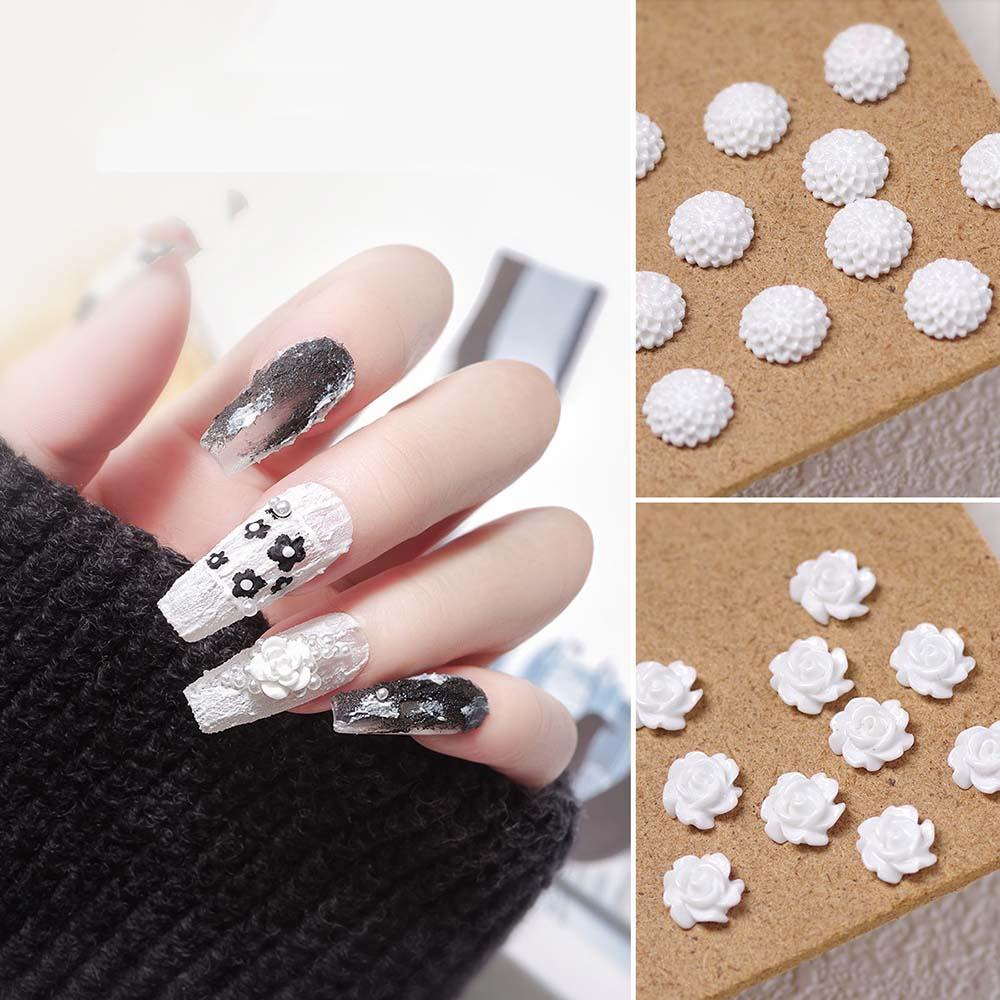 AUGUSTINA Agustina Nail Art Bunga Mawar Perhiasan Resin Manicure Aksesoris Pesona DIY Desain Nail Art