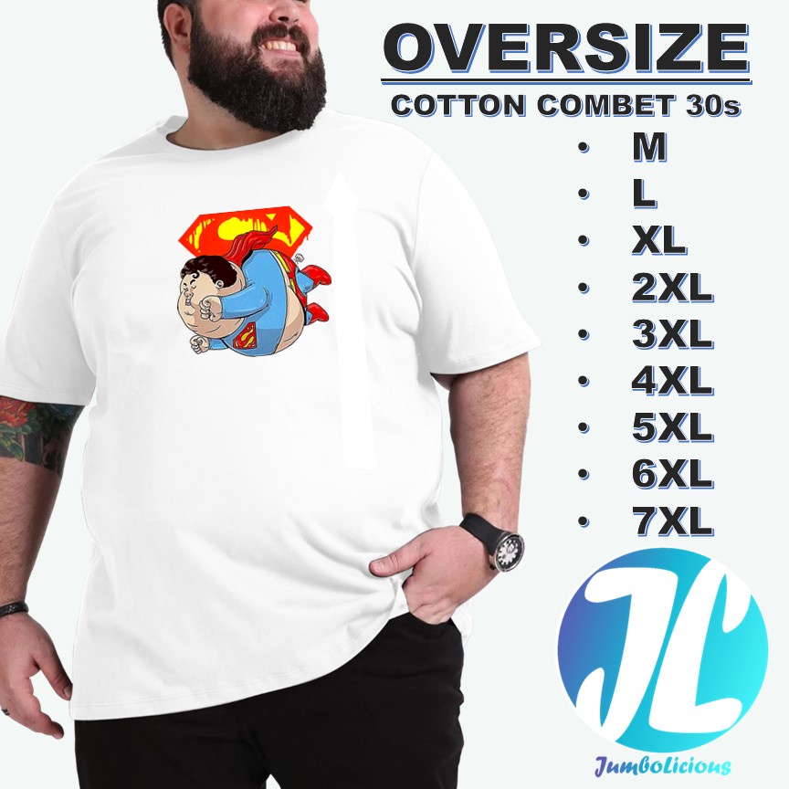 Kaos Oversize Pria Jumbo Bigsize XXL XXXL Oblong Jumbo Katun Kombet 30s Polos Premium Bahan Adem Ter