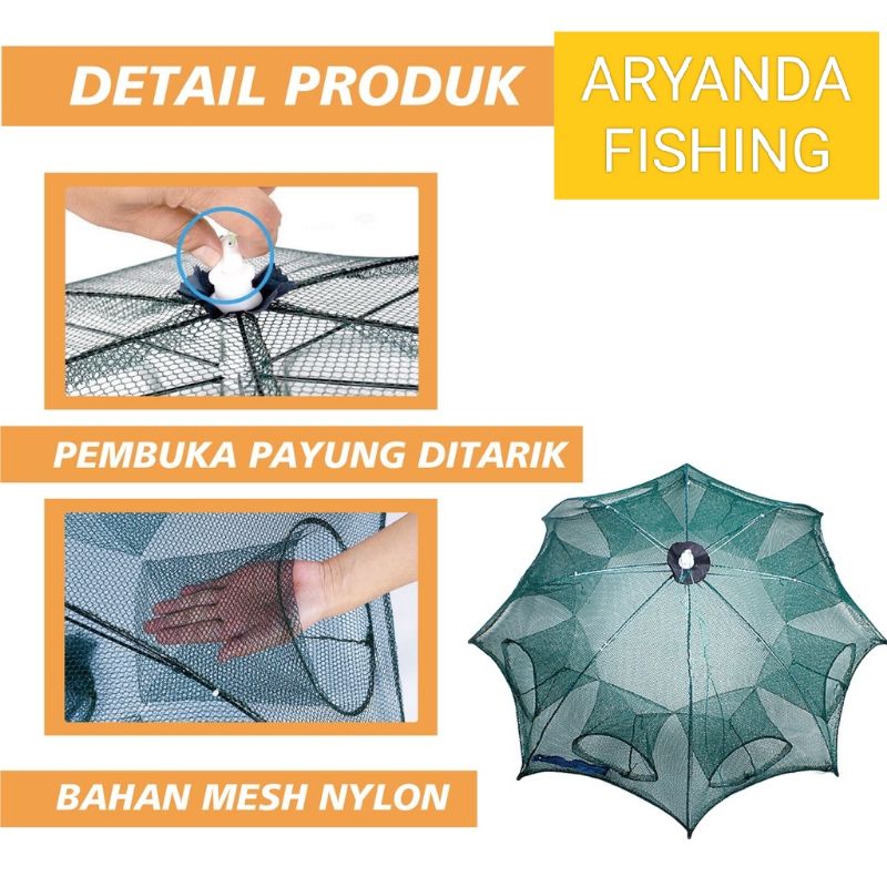 BUBU / jaring perangkap ikan &amp; udang 8 lubang