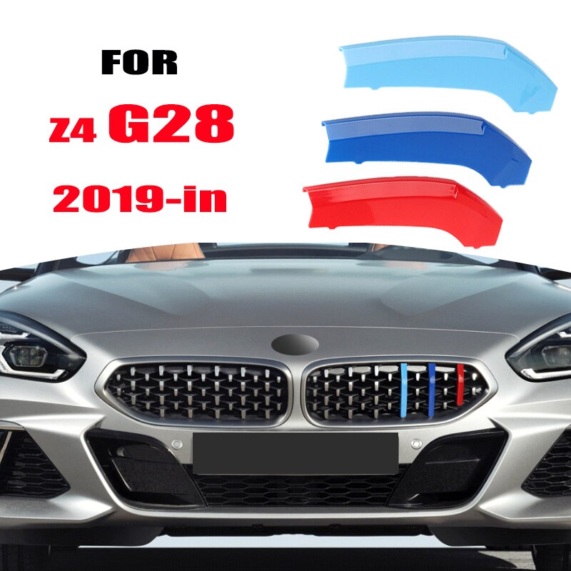 3pcs Klip Strip Dekorasi Grill Depan Mobil Untuk BMW Z4 2002-2021 Roadster E89 E85 G29 M Performance