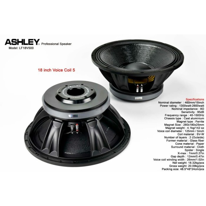 Speaker Component Ashley LF18 V500 Original Komponent Ashley LF18V500