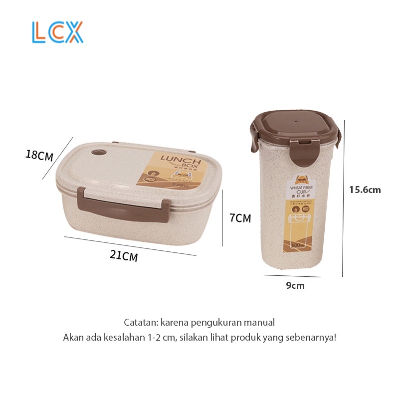 LCX 3 Pcs Set Lunch Box Set Kotak Bekal Makan / Mangkuk sup Portable / BPA Free VS-68