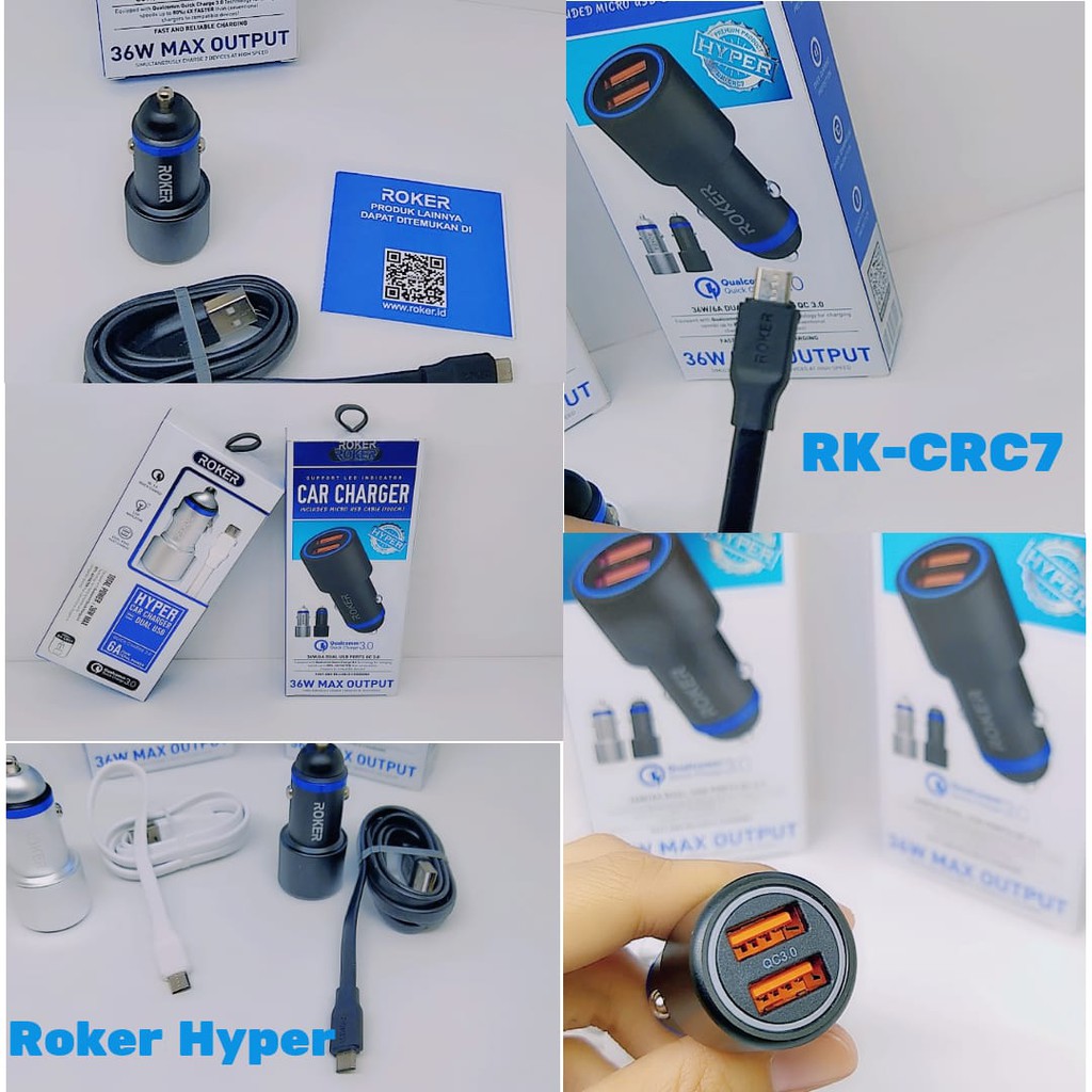 SAVER ROKER HYPER RK-CRC7 Dual Output 6A Quick Charger Car Charger Roker Hyper 36W MAX OUTPUT