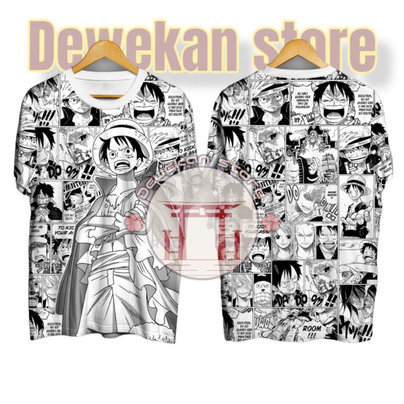 [EXCLUSIVE] kaos monkey D luffy full print onigasima art custom T-shirt distro anime one piece baju 