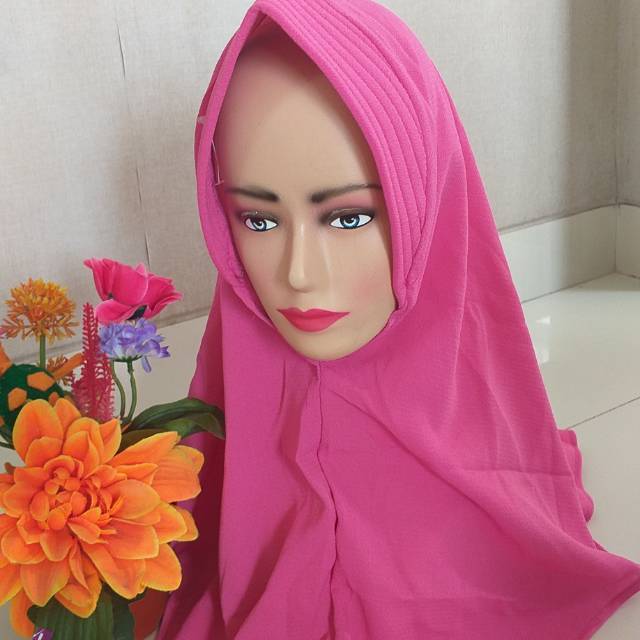 KERUDUNG HIJAB INSTAN CANTIK PINK FANTA