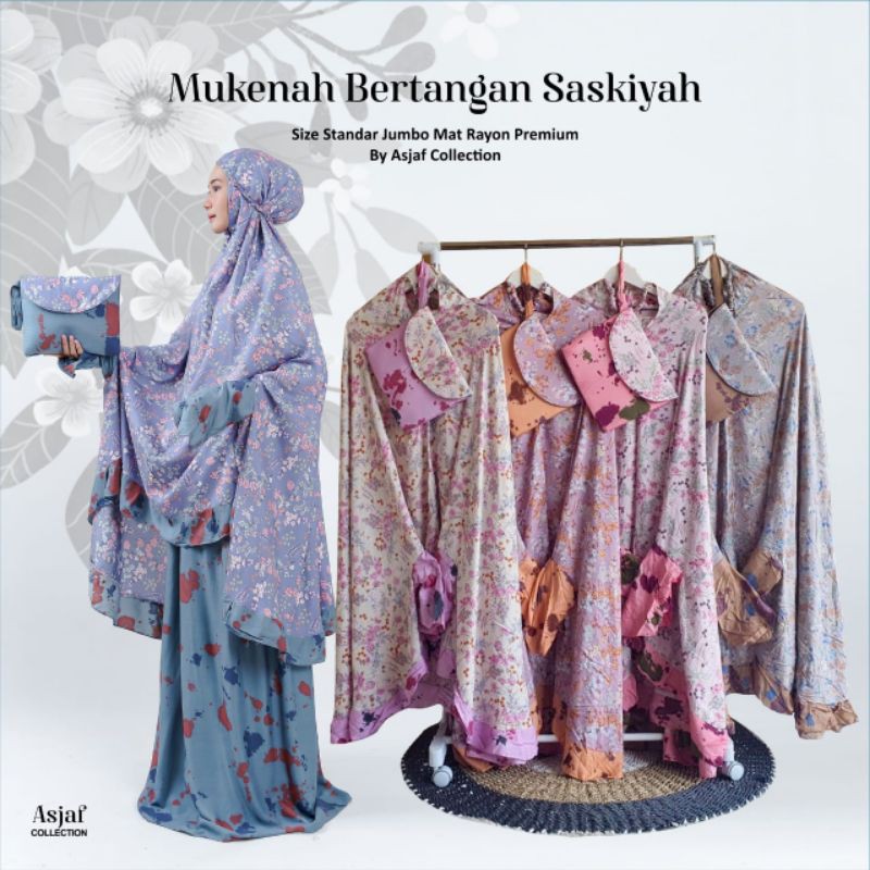 Mukena rayon jumbo bertangan/mukena jumbo/ Mukena Rayon/Mukena motif/mukena Adem