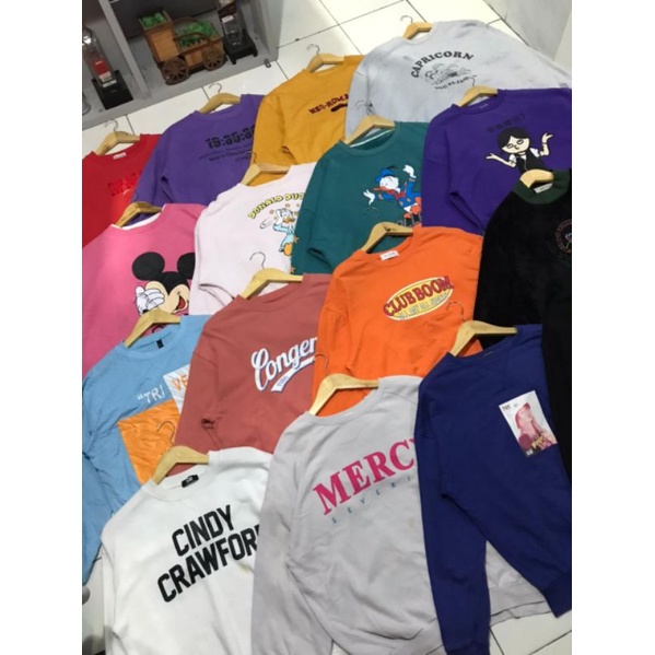 Borongan Crewneck Gemoy Gemoy Mix Oversize Lengan Balon