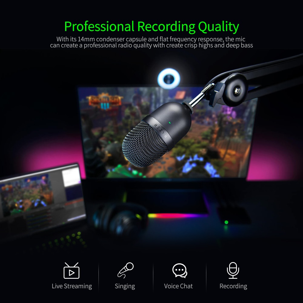 Razer Seiren Mikrofon Kondenser Mini USB ultra compact Untuk streaming