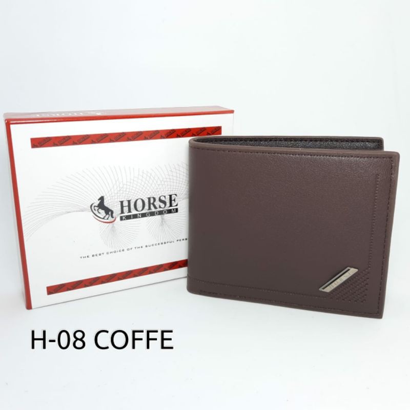 DOMPET PRIA KULIT PU IMPORT HORSE KINDOM H-08-Coffe