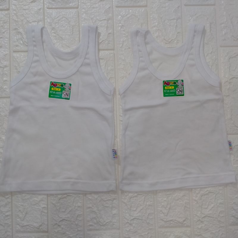 SINGLET AGREE ANAK PUTIH BAYI BALITA ANAK ANAK AGREE | SINGLET AGREE KIDS ANAK ST02 PUTIH ORIGINAL