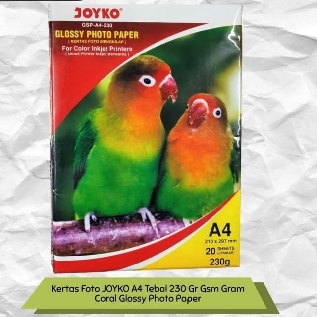 

♟ Kertas Foto JOYKO A4 Tebal 230 Gr Gsm Gram Coral Glossy Photo Paper ❆