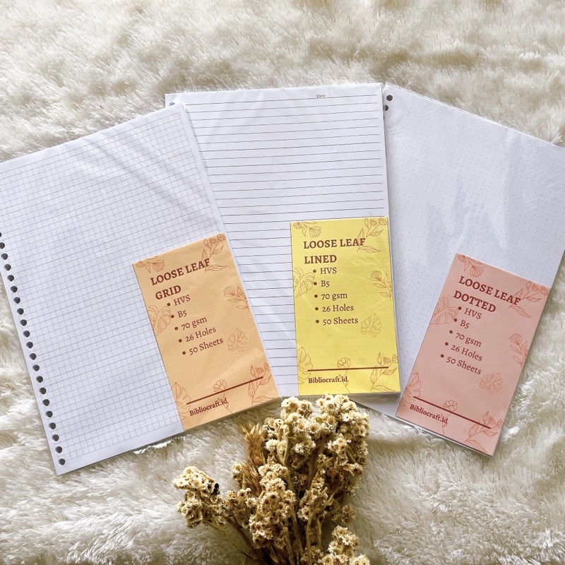

Bibliocraft | Loose Leaf Ukuran B5 | 75 GSM | 26 Holes/Lubang | Murah