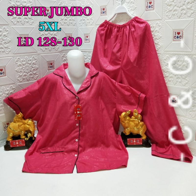 CNC - BAJU TIDUR WANITA SUPER JUMBO CP 5XL/LD 130/HEMBOS-Fanta