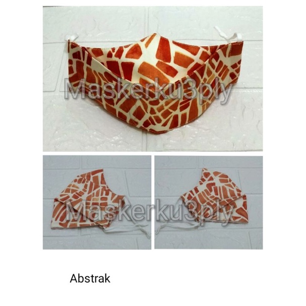 MASKER 3D 3PLY KAIN KATUN KUALITAS PREMIUM + STOPPER
