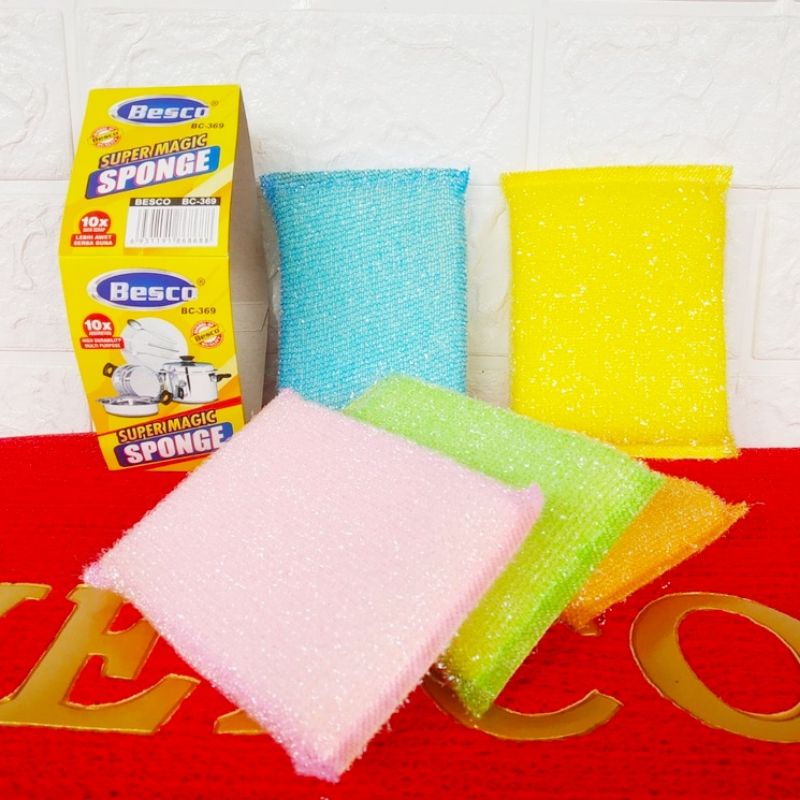 ISI 5 PCS SPONS BANTAL/SPONS CUCI PIRING/SPONGE CLEANING PAD