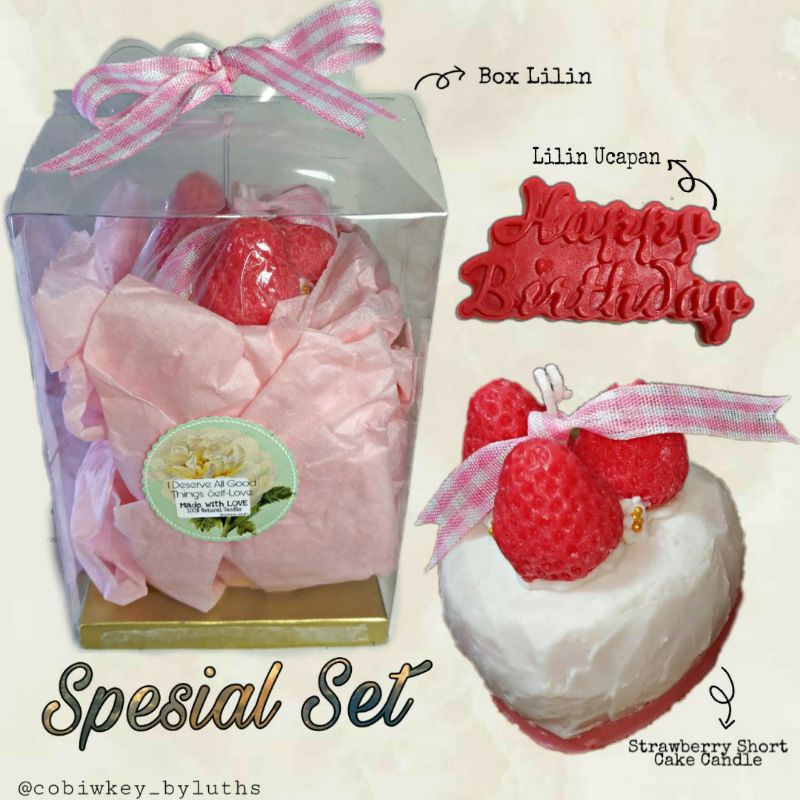 Candle Cake | Strawberry Short Cake Candle | Scented Candle
