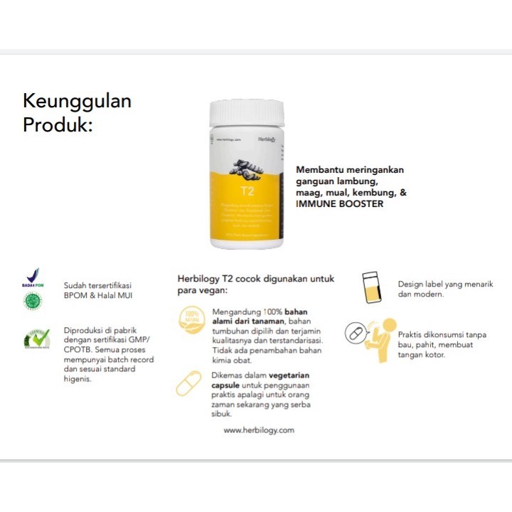 Herbilogy T2 (Turmeric/kunyit dan Java Turmeric/Temulawak) - Curcumin