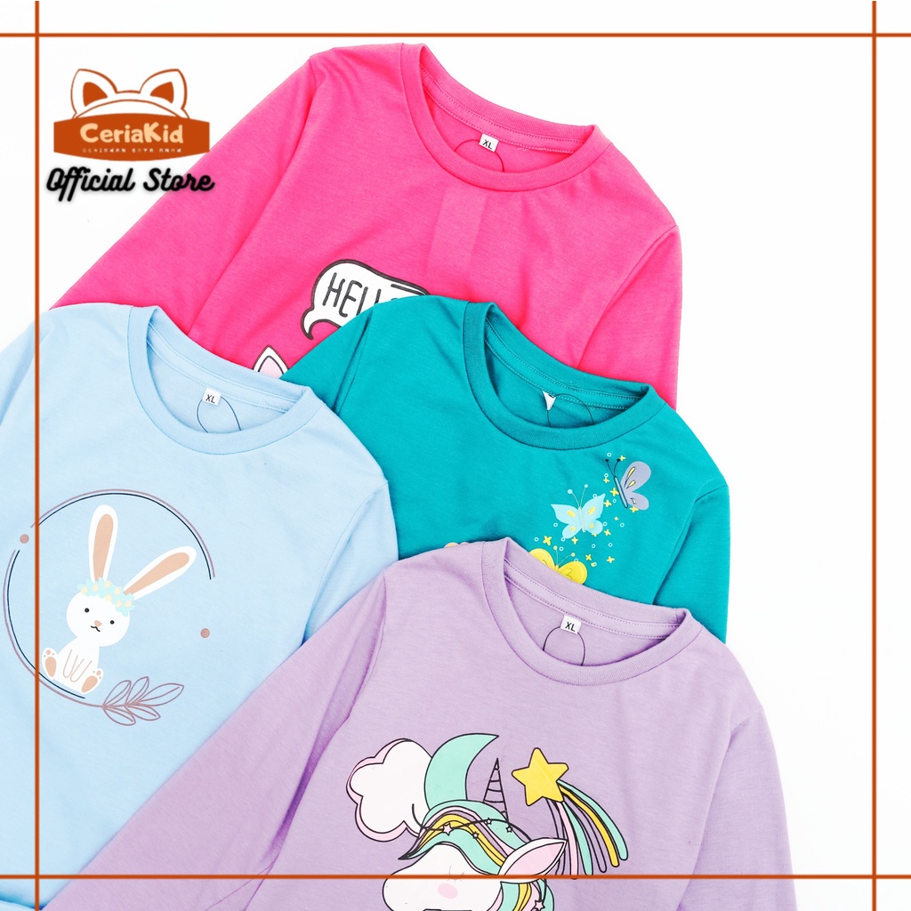 Kaos Anak Perempuan Lengan Panjang Hikala 0 - 8tahun