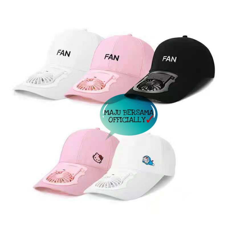 [MB] Topi Traveling With Kipas Angin USB/ Topi Karakter Musim Panas
