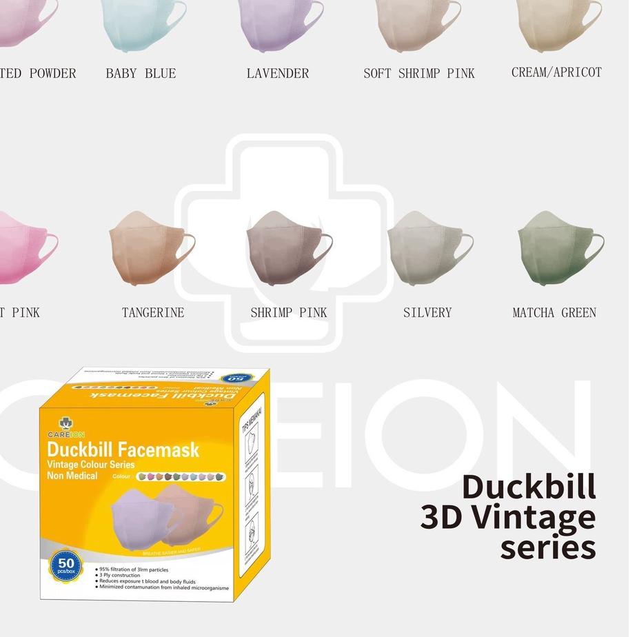MASKER CAREION DUCKBILL FACE MASK VINTAGE 3D COLOUR SERIES ISI 50 