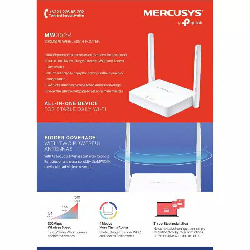 Mercusys MW302R Multi-Mode Wireless N Router 300Mbps