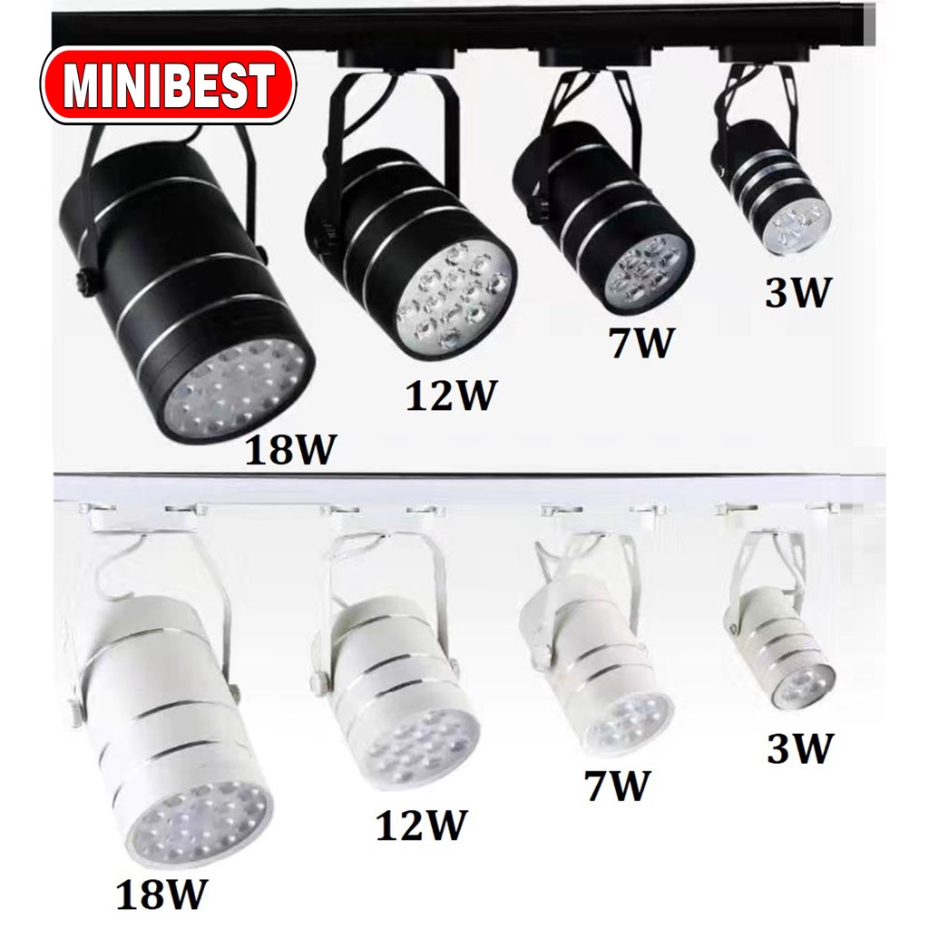 MINIBEST PRO LAMPU SOROT SPOTLIGHT TRACK Rell model tabung 3W 7W 12W 18W FITING SOROT