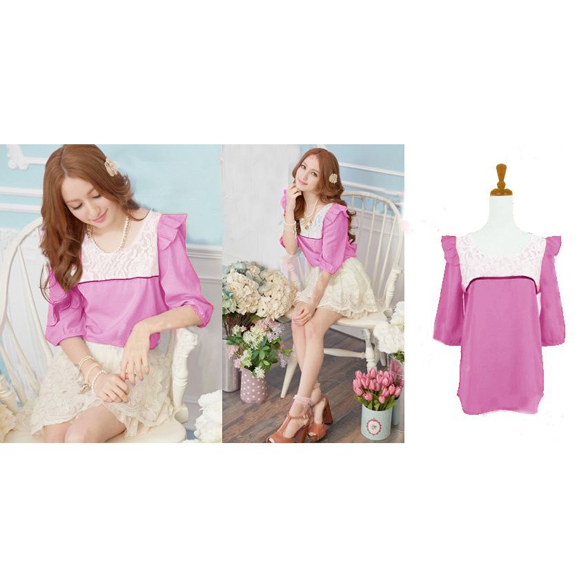 Atasan Blouse Wanita Kekinian Model Tengah Renda Olx13  RB