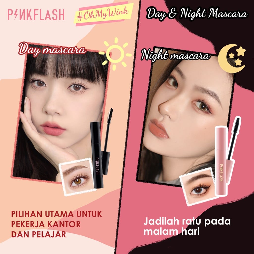 PINKFLASH OhMyWink Maskara Day &amp; Night Lengthening Volume Waterproof Longlasting Mascara / BB