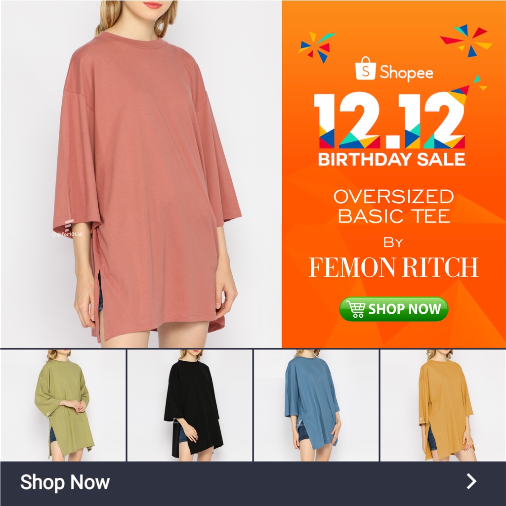 Busui Baju Menyusui Bukaan Kanan Kiri LD130cm Kaos Polos Wanita Oversize DustyRose