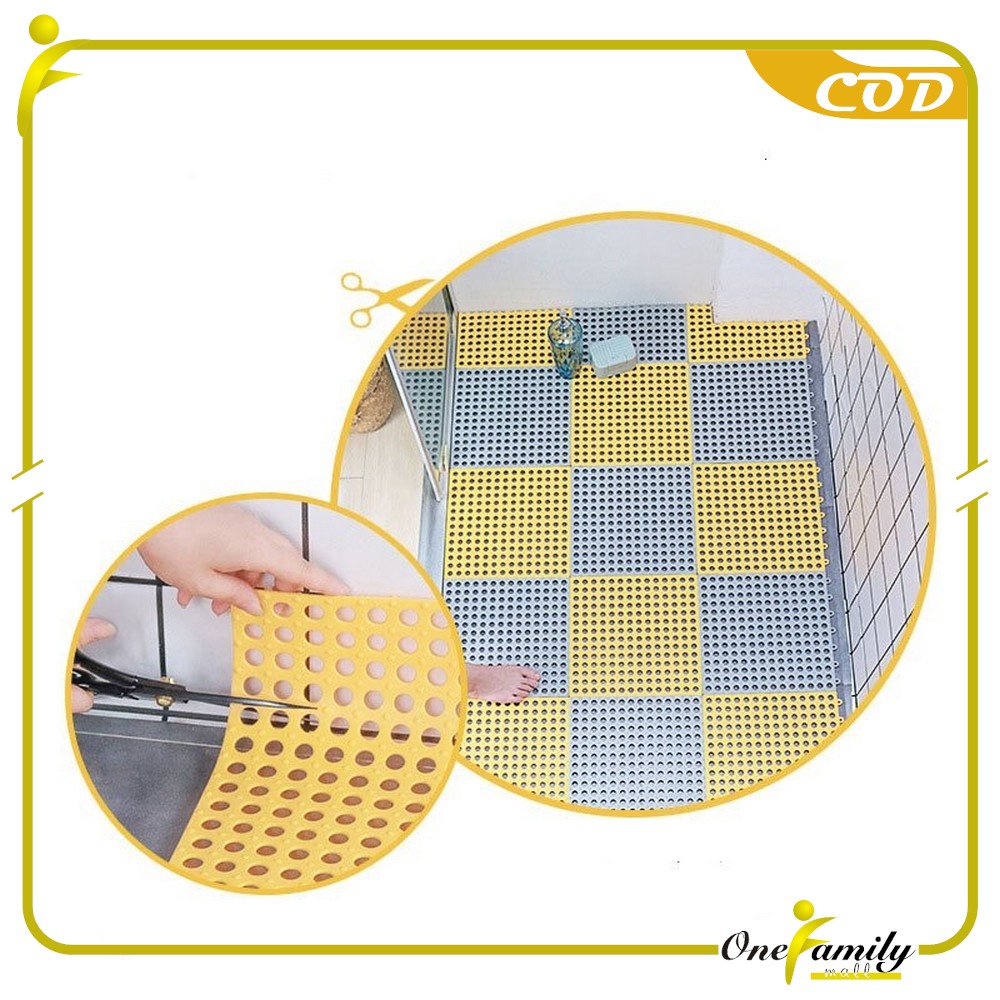 Karpet Kamar Mandi Anti Licin 30x30CM / Keset Lantai Anti Slip Polkadot Dapur Mat Non-Slip Anti Geser Zam A