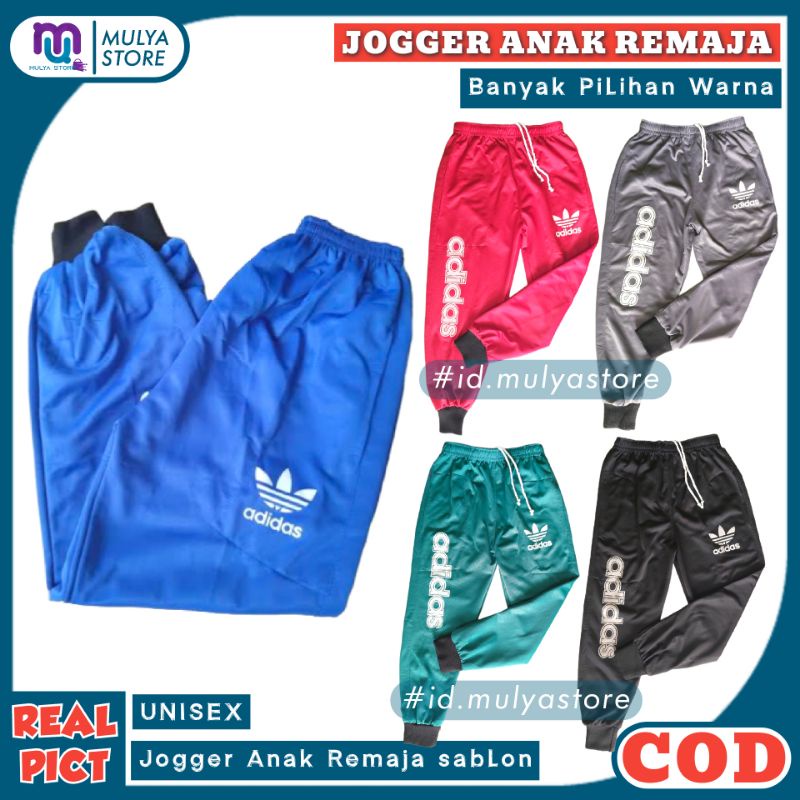 Celana Training Anak Jogger Remaja Sablon Bahan Lotto Pria Wanita 9-13 Tahun