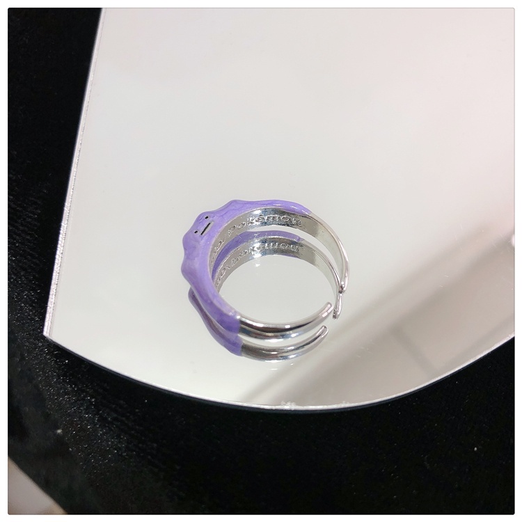 Purple Little Monster Ring Accessories Cute Korea Cartoon