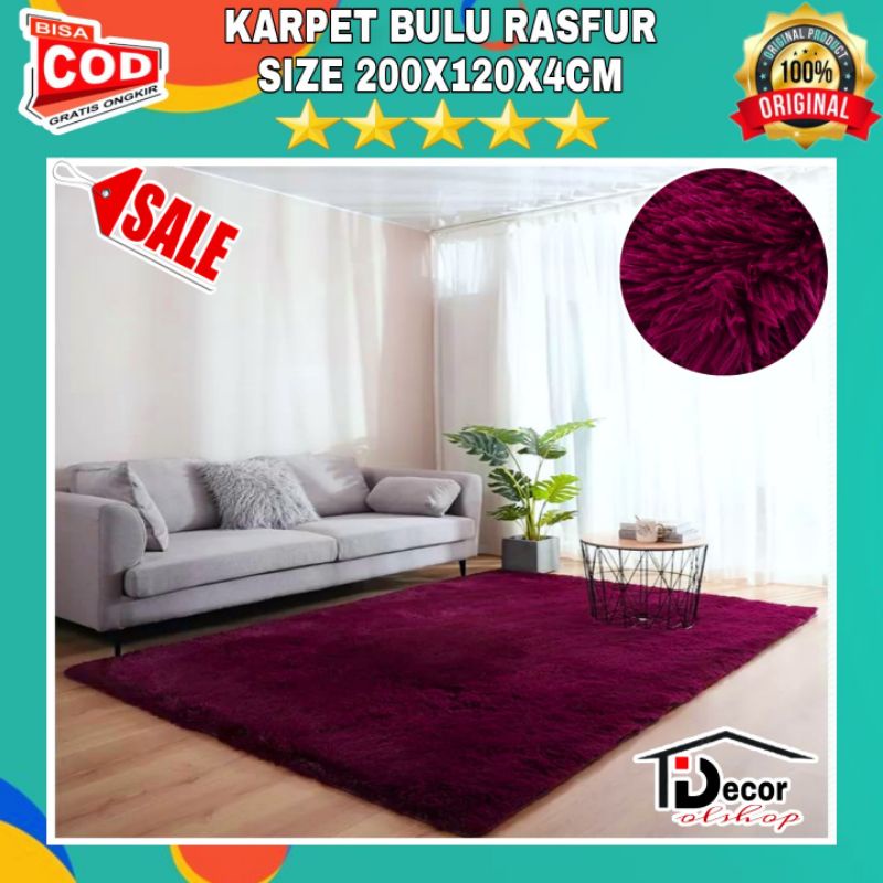 Karpet bulu rasfur uk 200x120x4cm