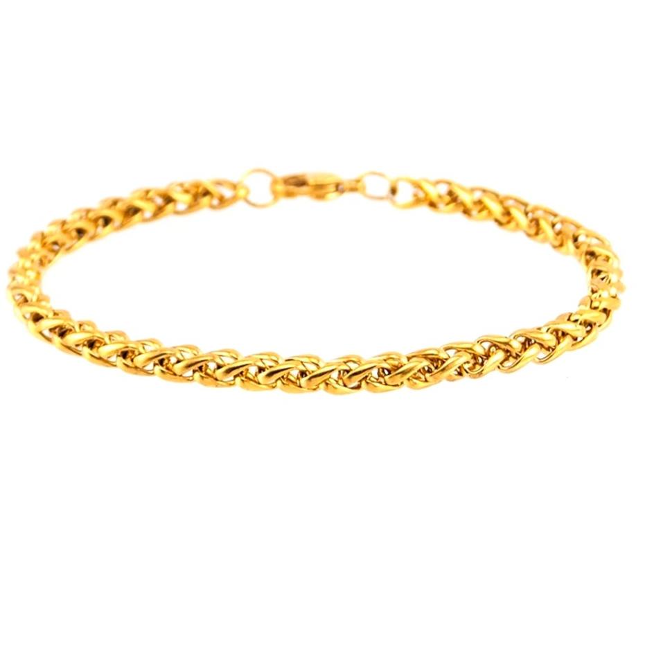 Model Baru.. Gelang Pria Rantai Cowok Gold Emas Titanium Silver Anti Karat