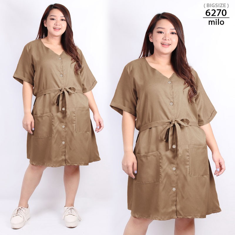 ARENA - Midi Dress Jumbo Kancing Depan