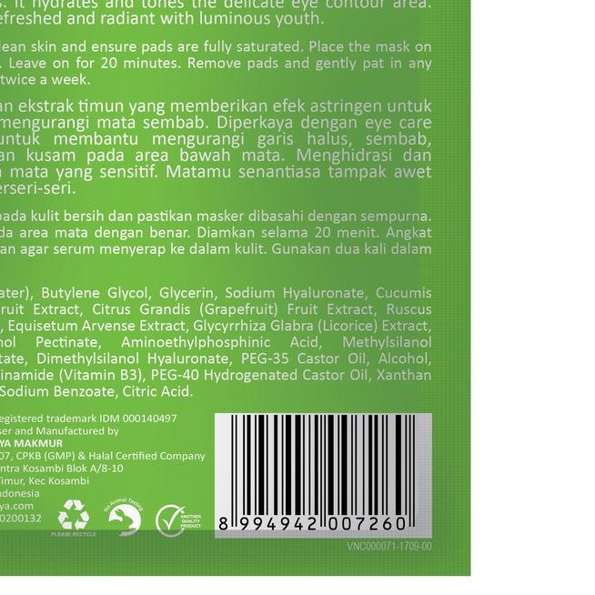 ➽ VIENNA EYE PADS CUCUMBER - 4 SHEET ☎